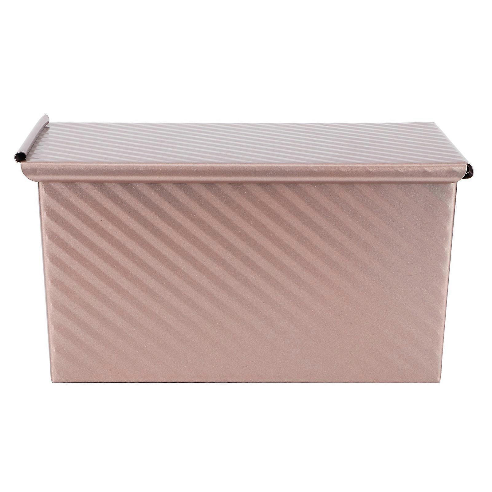 Rose Gold Non-Stick Bread Mold Rectangular Baking Pan with Cover Eco-Friendly 9x5 Inch Size