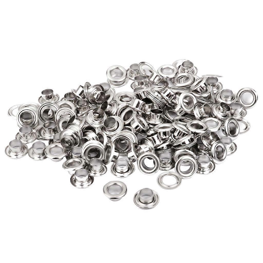 100 Sets 10mm Silver Eyelets with Washers Grommet Leather Craft Accessories