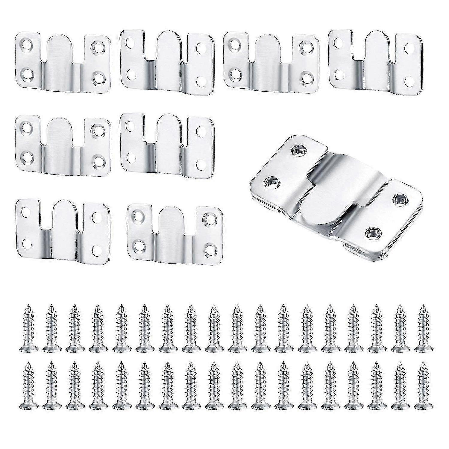 10Pcs Flush Mount Bracket Interlocking Connector Stainless Steel Wall/Frame Mount