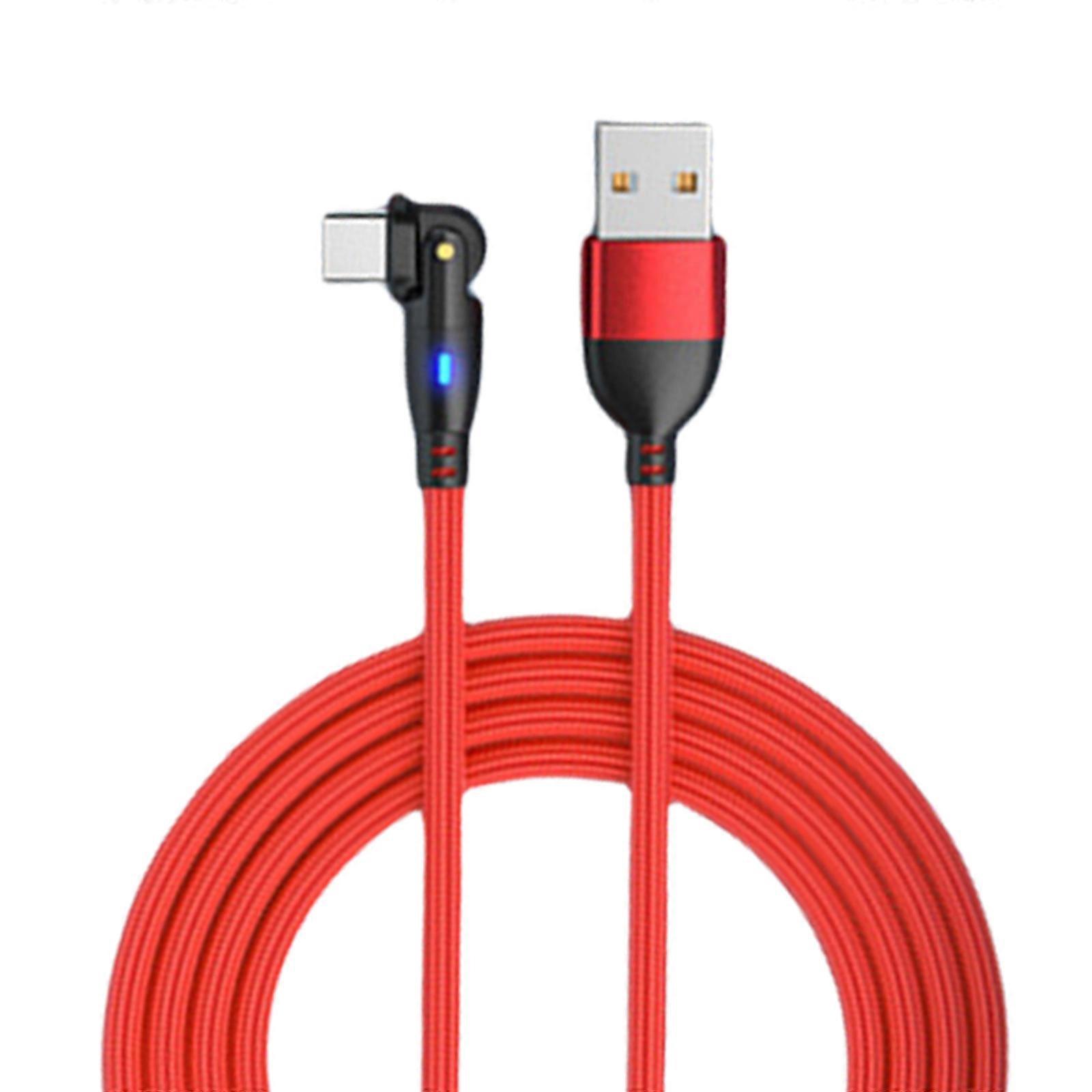 Nylon Braided Quick Charging USB to Type C Charging Data Cable with Fast Speed Transfer for Gaming Devices  Red