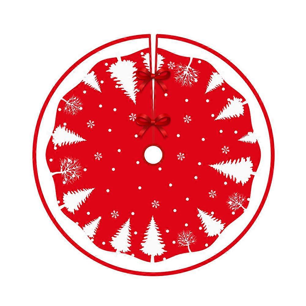 Rustic Xmas Mat for Christmas Tree, High-Quality Polyester Fabric, Unique Design for Festive Atmosphere, Soft Cover Decor with Snowflake Collar,