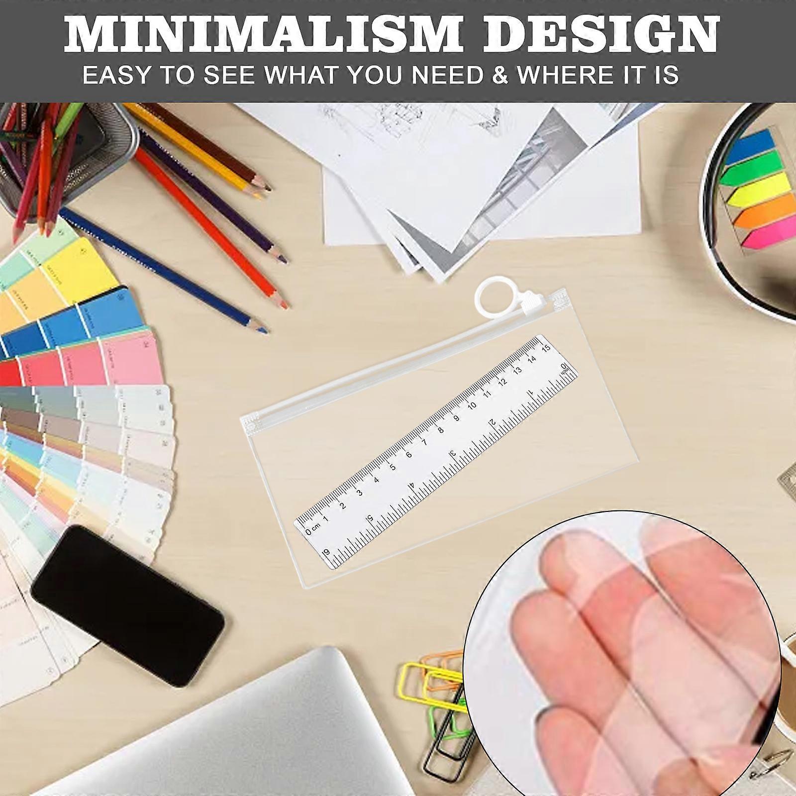 Shatterproof Ruler for Exams, School, and Office Use, Clear Plastic Measuring Tool with Inches and Centimeters, Designed for Super Toughness and Easy