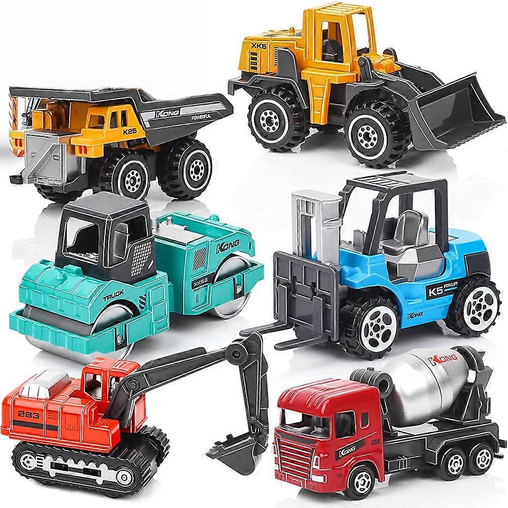 Ideal Birthday Gift, Engineering Vehicle Set For Interactive Sandbox Play, 6-Piece Colorful Vehicles Promote Creativity & Hand-Eye Coordination
