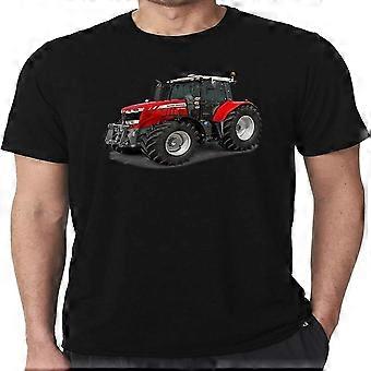 Massey Ferguson Svart Grafisk T-shirt Traktorer Jordbruk Lantbruksmaskiner Utrustning T-shirts Herr Cas