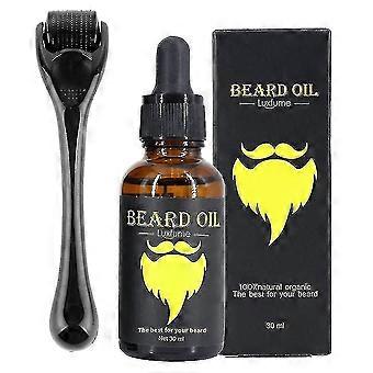 Beard Growth Kit, Beard Derma Roller 0.3mm, Beard Oil For Facial Hair Growth For Men And Dads, Grooming Tool G - Jue