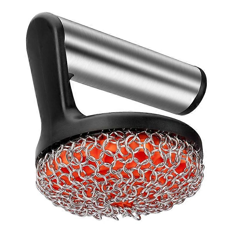 Cast Iron Scrubber with Handle, for Pans&Skillets -Cast Iron Cookware