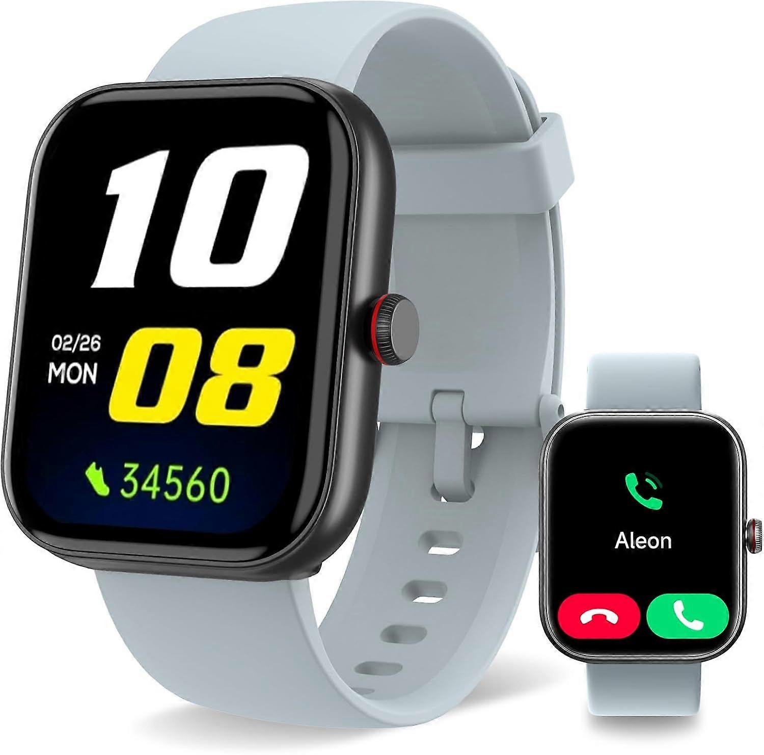 Smart Watch Alexa Built-in Smart Watch (Answer/Make Calls) 1.91 Inch HD IP68 Waterproof 100+ Sports Monitoring Health Monitoring - Light blue