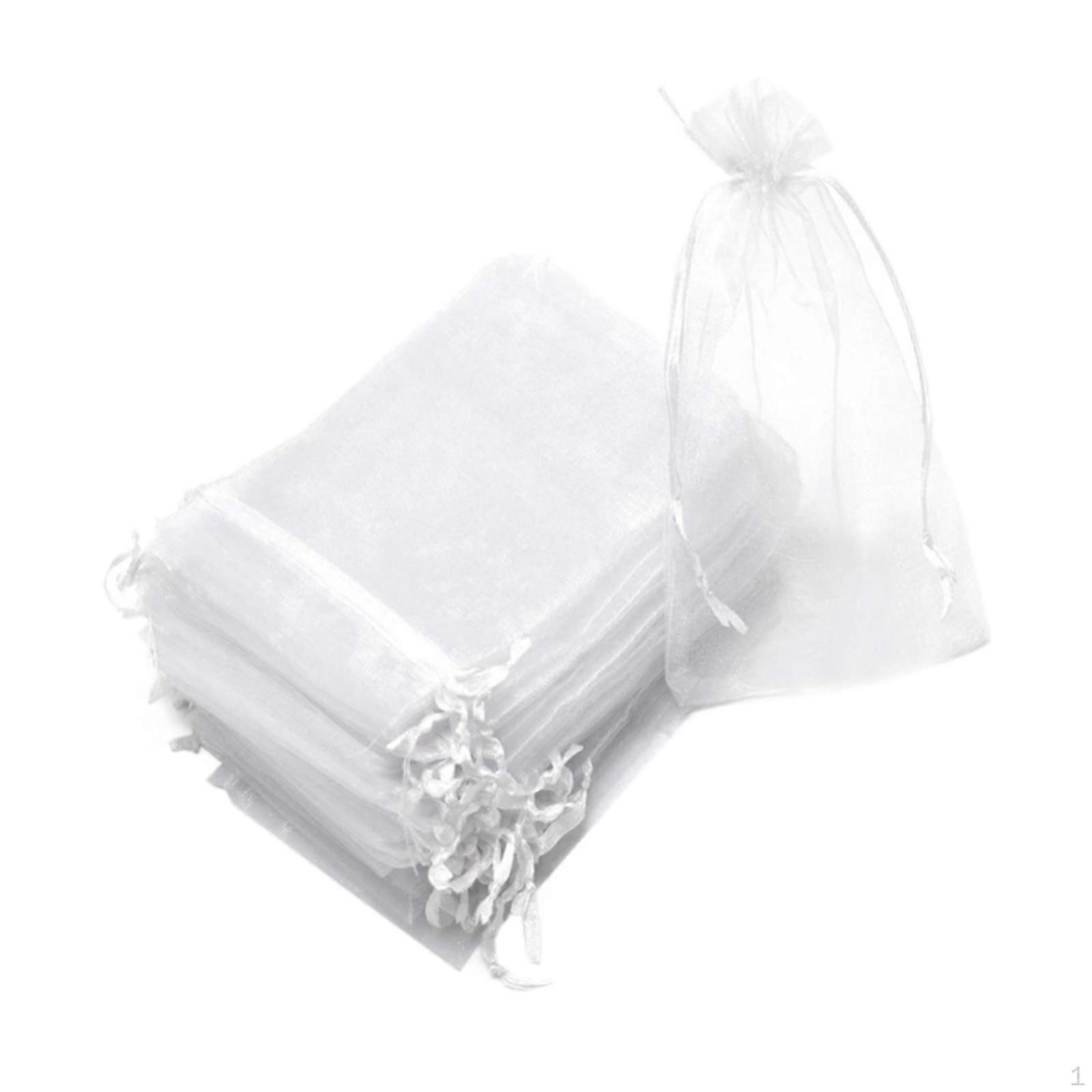 100 Pack Drawstring Bags for Christmas and Weddings, Reusable Pouches Parties