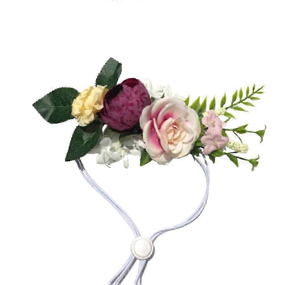 כיסוי ראש לחיות מחמד עלי פרח זר טבעי טרי חתולים להקת ראש צווארוני חתונה לחיות מחמד קולרים לכלבים לגור כלבים (תבנית A)