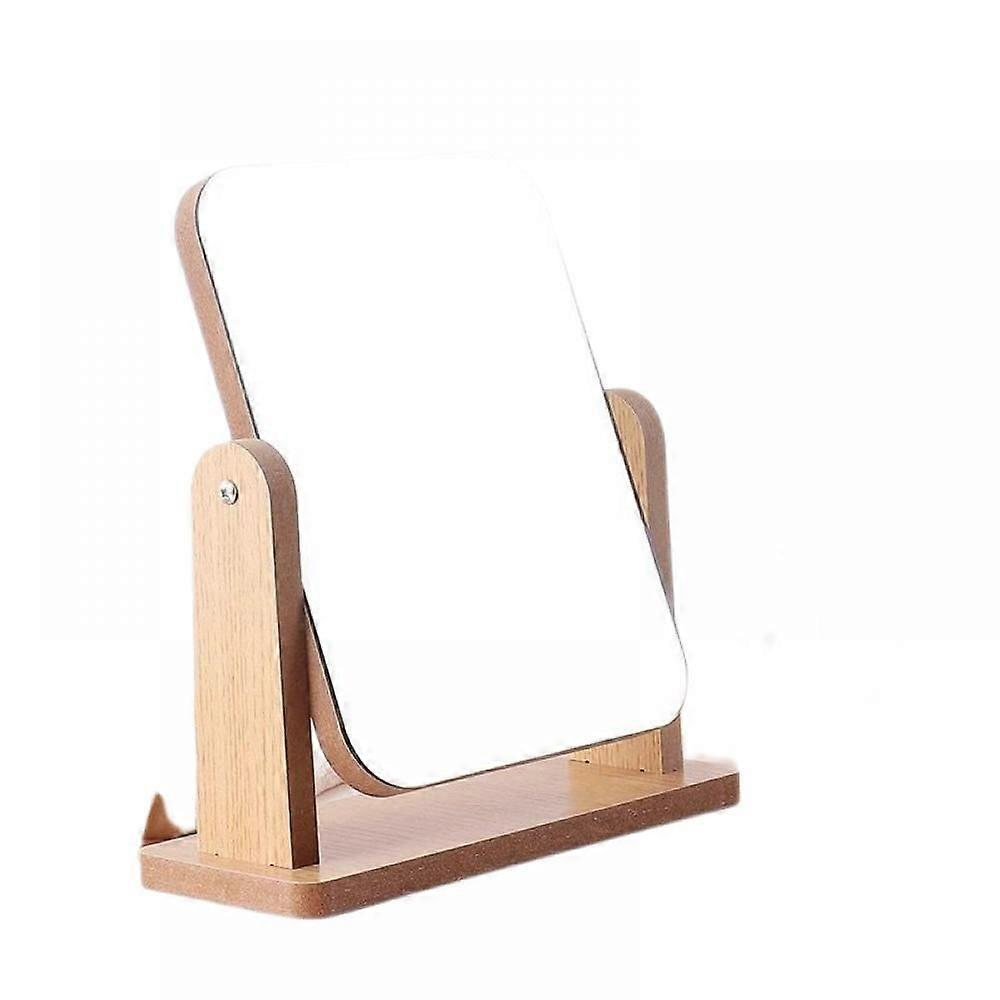 Vanity Makeup Mirror with Natural Bamboo Stand,DoubleSided 360 Degree Swivel Magnifying Mirror,Portable Table Desk Countertop Mirror Bathroom Shaving 