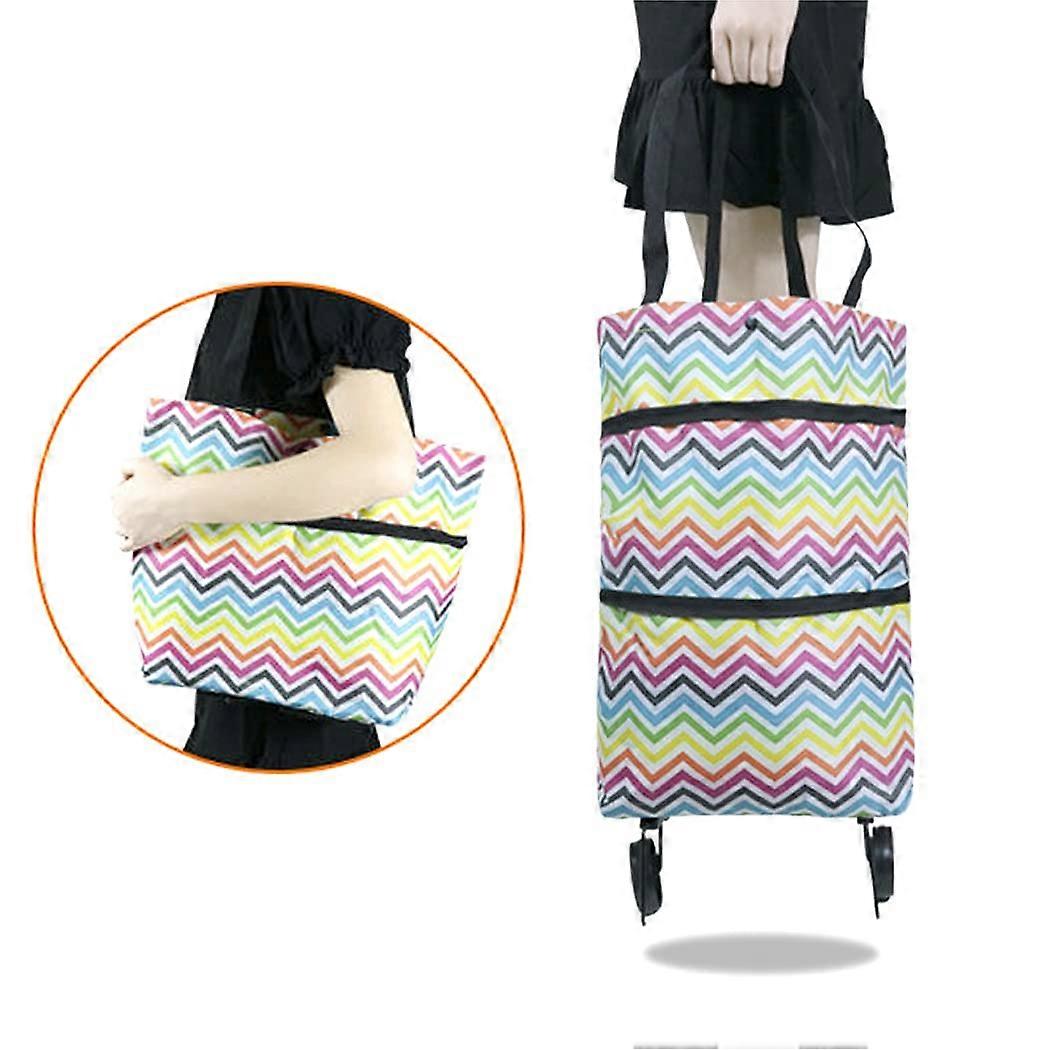 Trolley Folding Shopping Bag Collapsible 2 In 1 Foldable Shopping Portable Cart