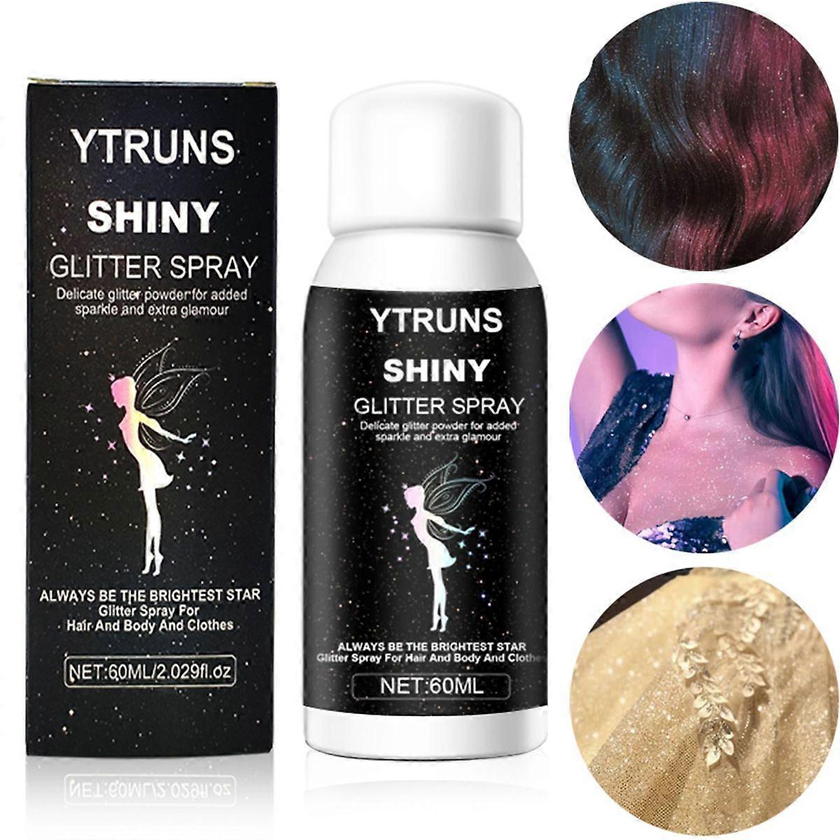 Glitter Spray for Hair and Body, Long-Lasting Body Shimmer Spray Silver Glitter Hairspray for Clothes, Stage, Festival Rave and Makeup Prom
