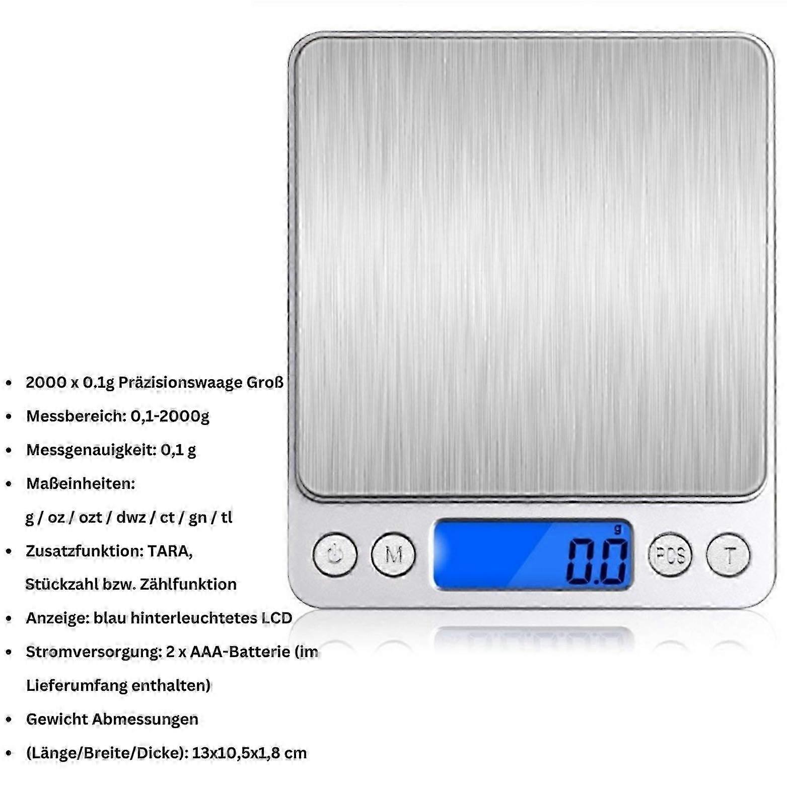 Digital Precision Scale 0.01-2000g Pocket Scale Fine Gram Gold Scale