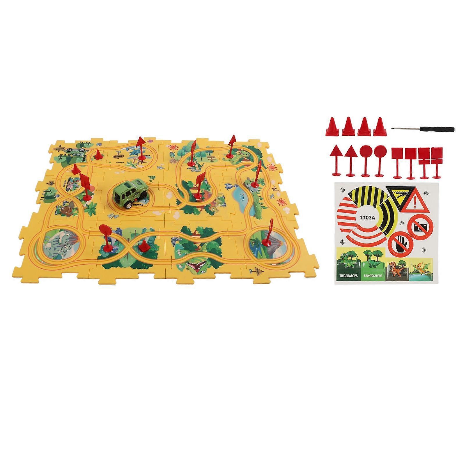 Dinosaurus Puzzel Track Auto Speelset DIY Montage Ontwikkelen Logisch Denken Track Auto Speelset voor Kinderen 3 Jaar Ouder