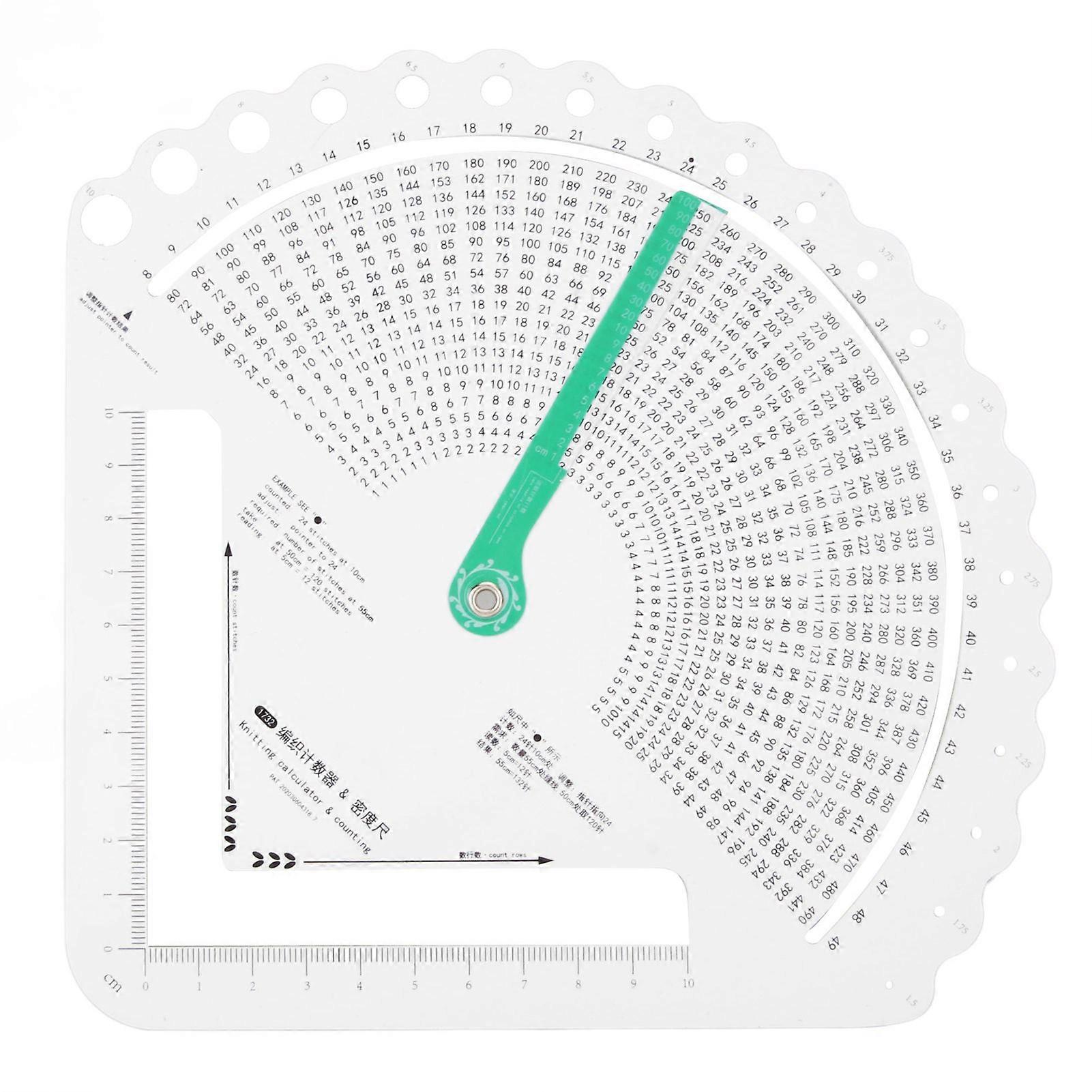 Gauge Measuring Tool Multifunctional Accurate Knitting Stitch Calculator Counting Frame Ruler