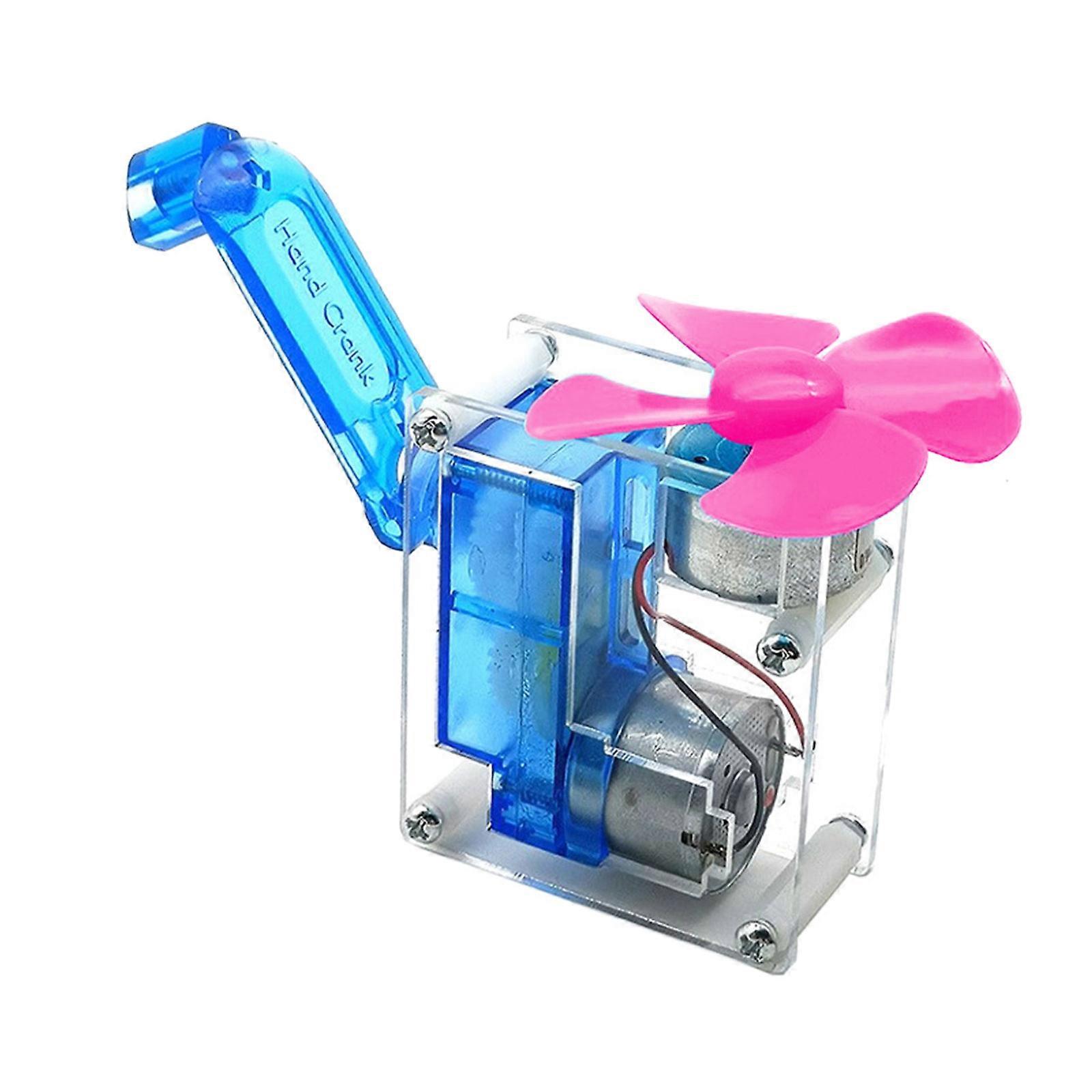 Hand Crank Generator Kids Physics Experimental Tool Emergency Power Portable Generator Crank Fan for Teaching