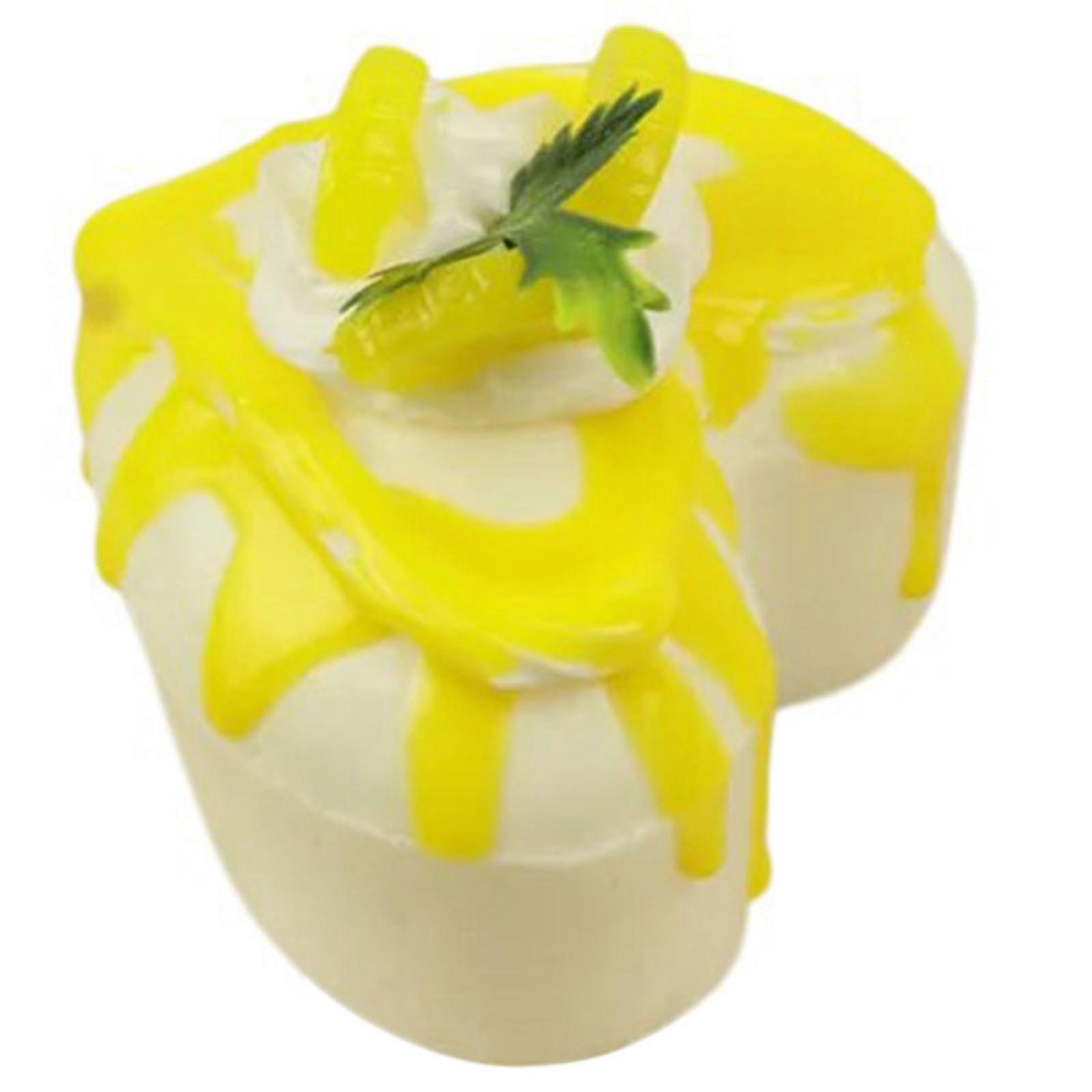 Realistic Faux Cake for Home Decors Eye Catching Realistic Cake Display Ornament for Photography and Event Decors Yellow