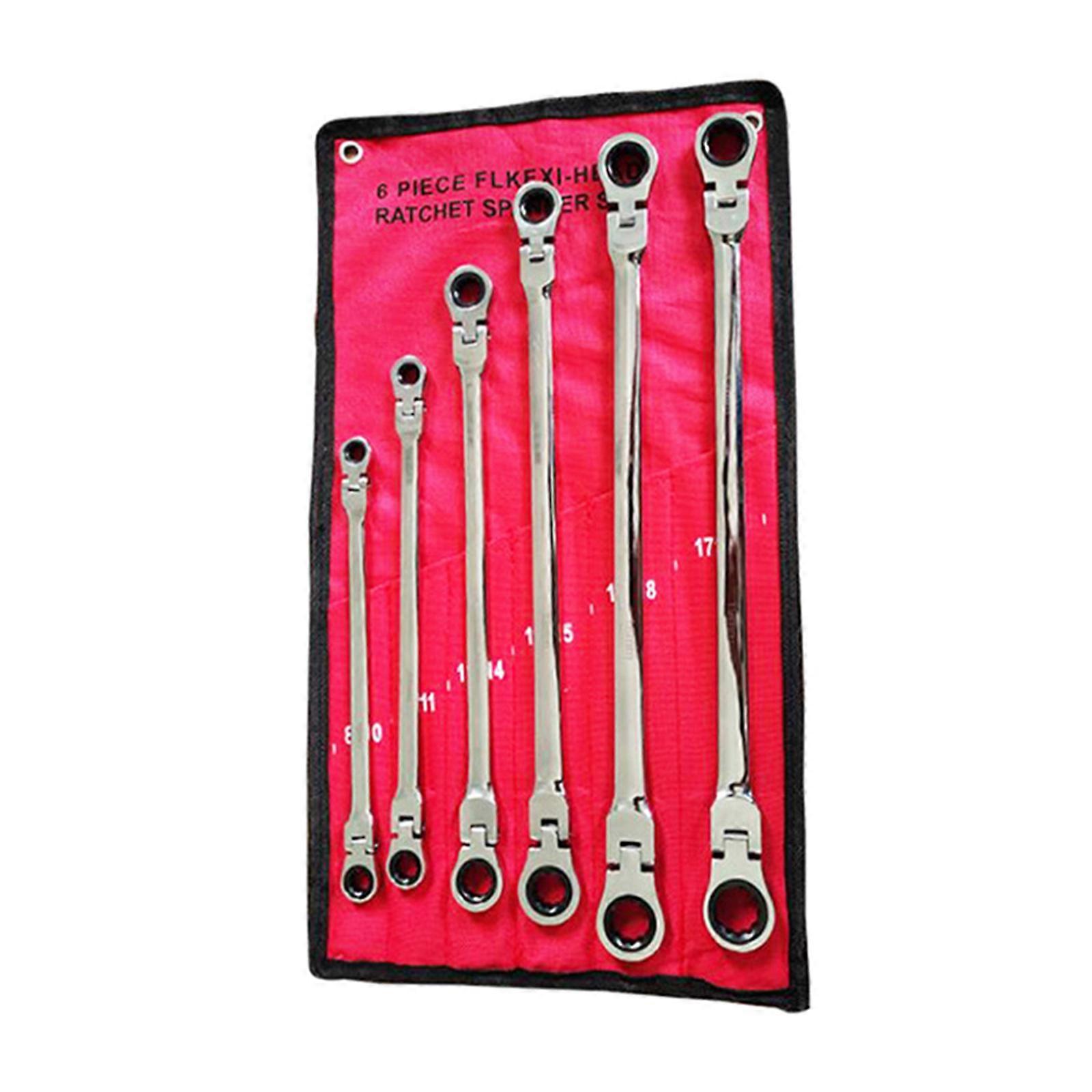 6PCS Adjust Head Ratchet Wrenches Smooth and Precise Operation for Engineers and Technicians