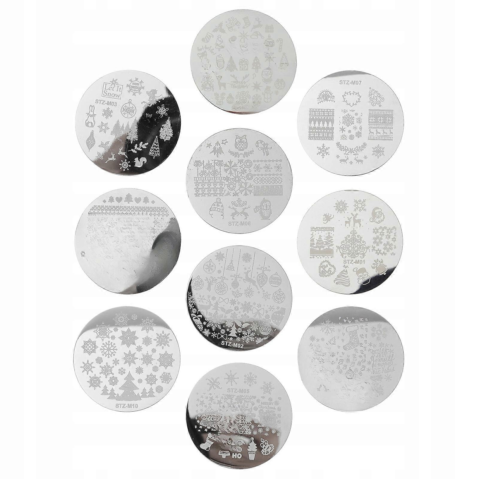 Christmas Nail Plate Manicure Tools 10 Sheets