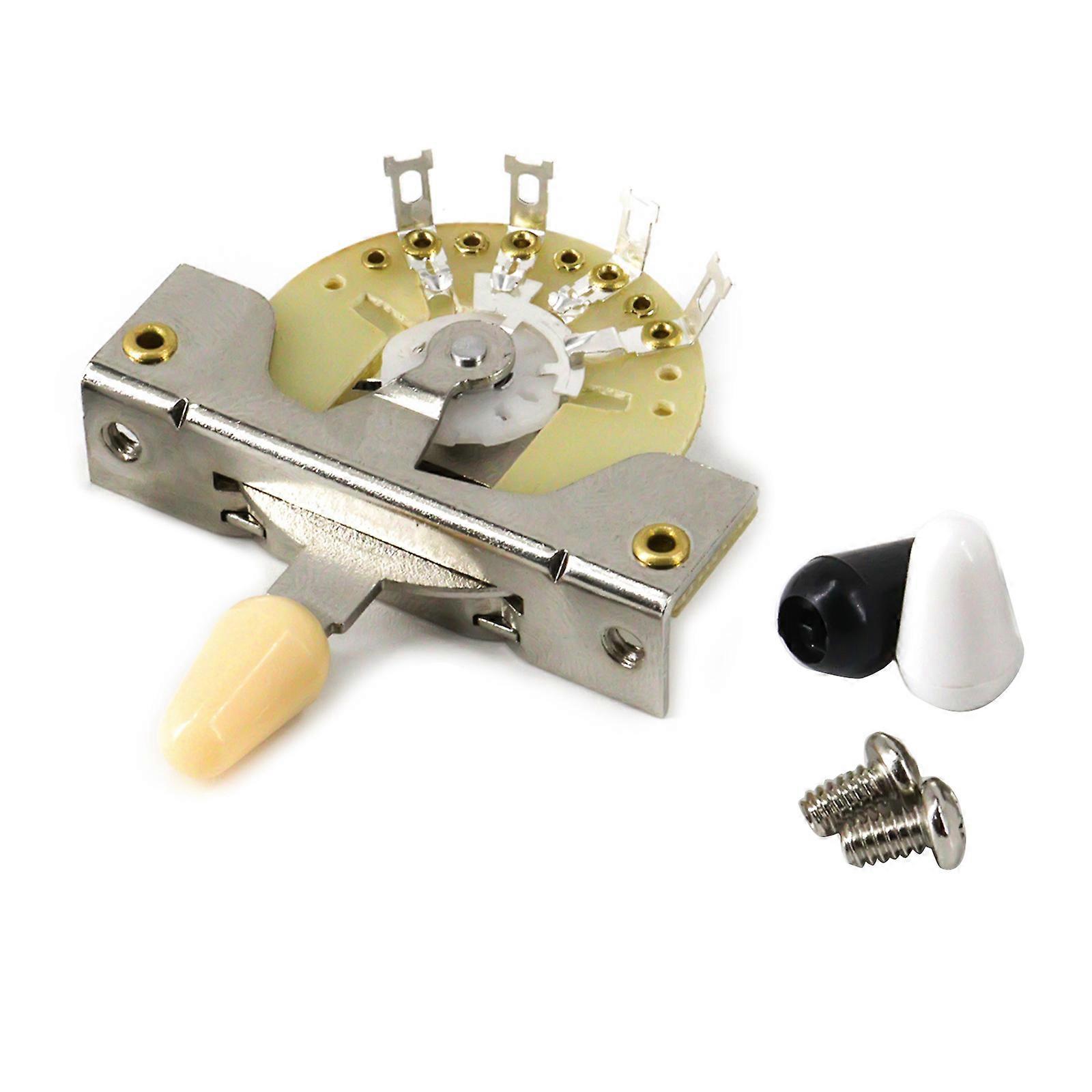 Universal Electric Guitar 3 Way Pickup Selector Toggle Switch with Black/White/Yellow Knob for Electric Guitar Switch