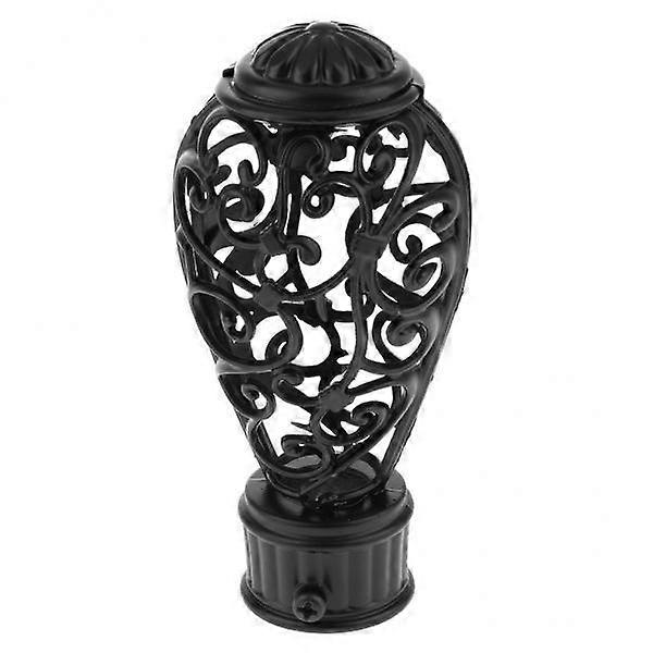 Modern Black Curtain Rod Set with Stylish End Caps