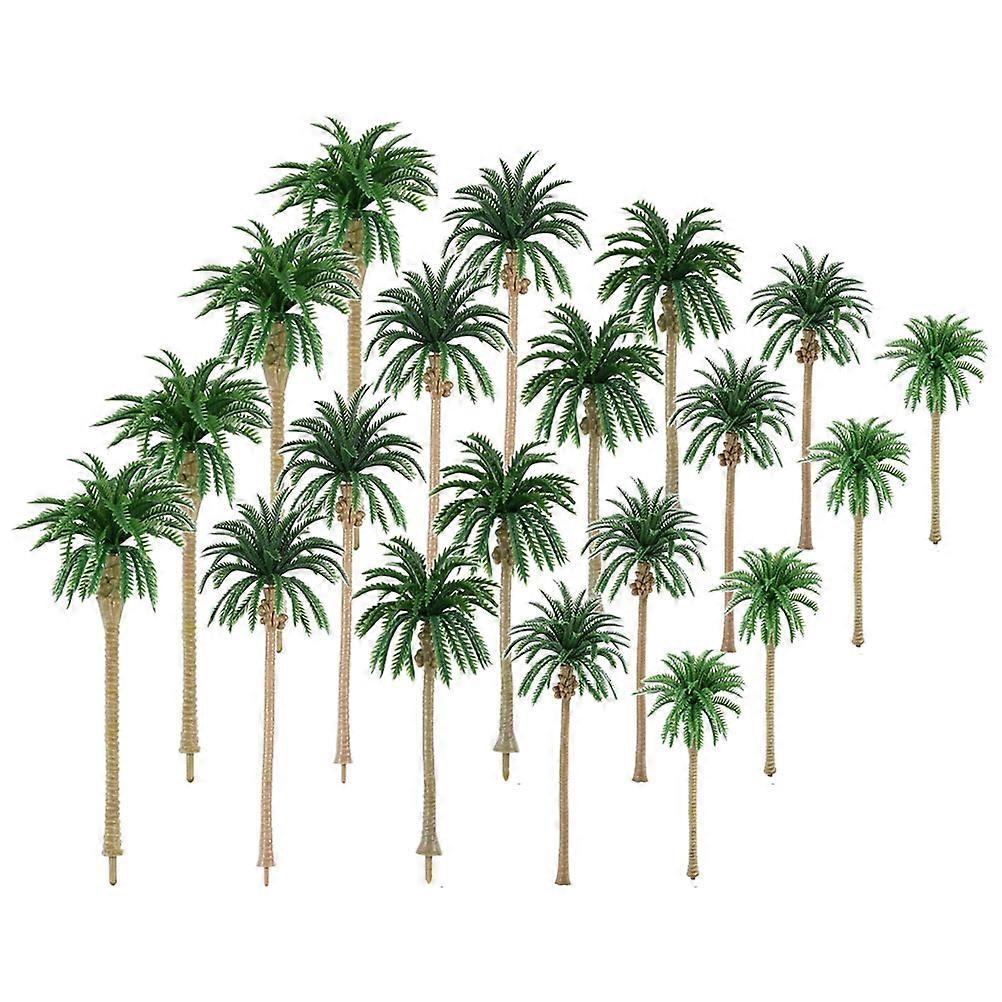 Lifelike Artificial Palm Trees for Indoor Outdoor Micro Landscapes – Realistic Plastic Models for DIY Terrariums, Fairy Gardens & Train Scenery Decor