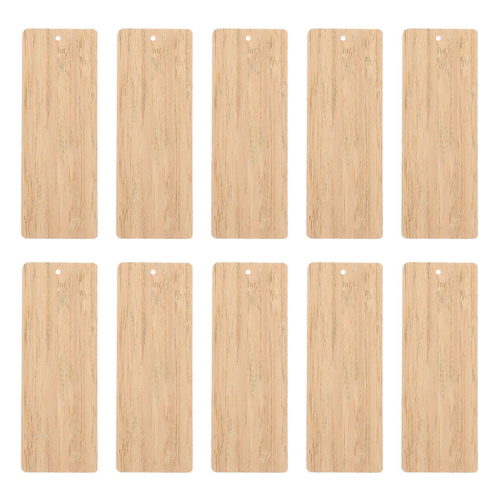 10pcs Blank Bamboo Bookmark for DIY Craft Decoration