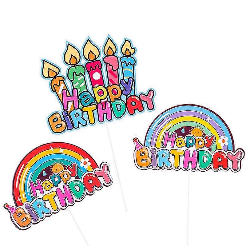 Rainbow Cake Surface Decoration Mini Cake Plug-in Cake Color Love Cake Decoration