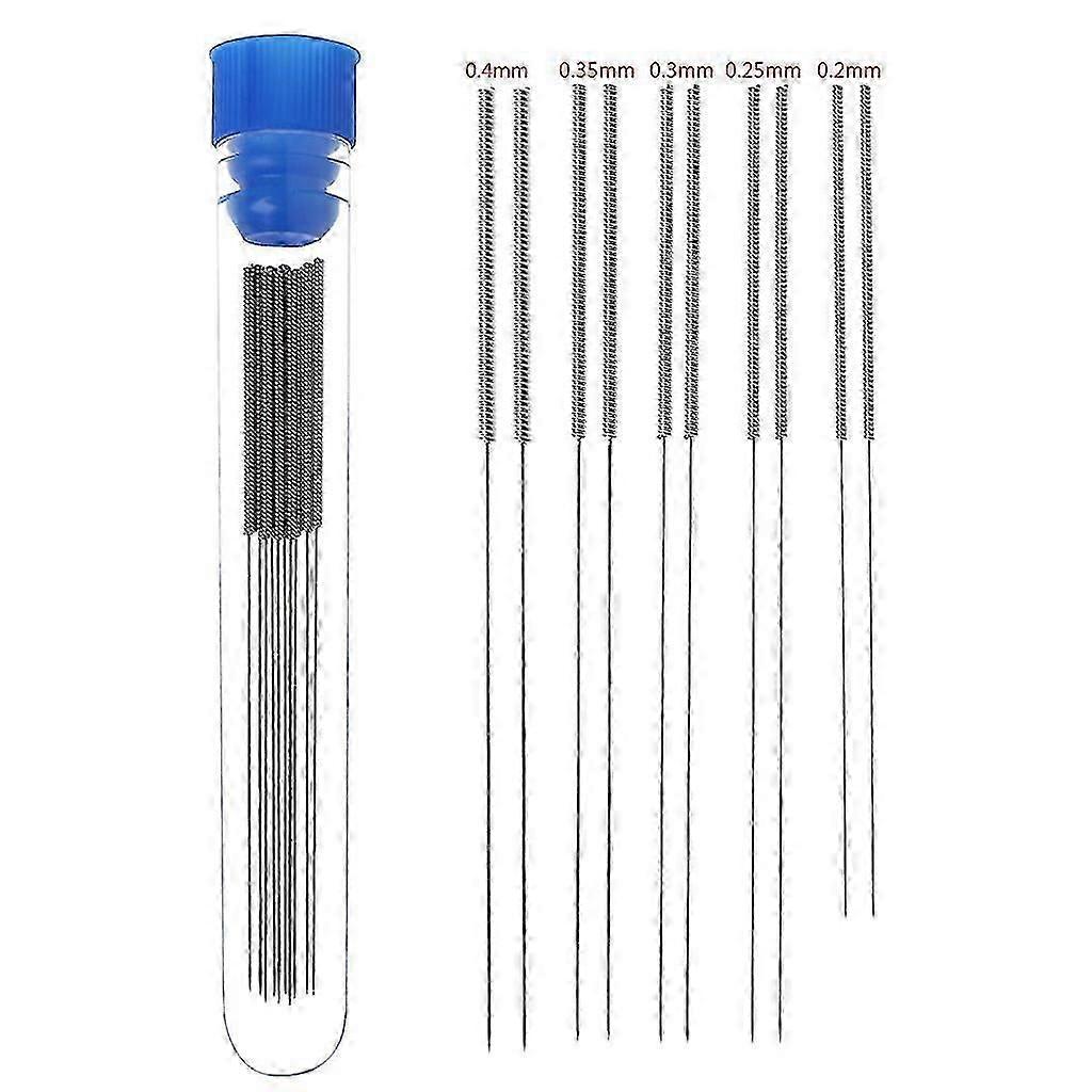 0,2 mm/0,25 mm/0,3 mm/0,35 mm/0,4 mm nåleverktøysett - rustfritt stål 10 deler