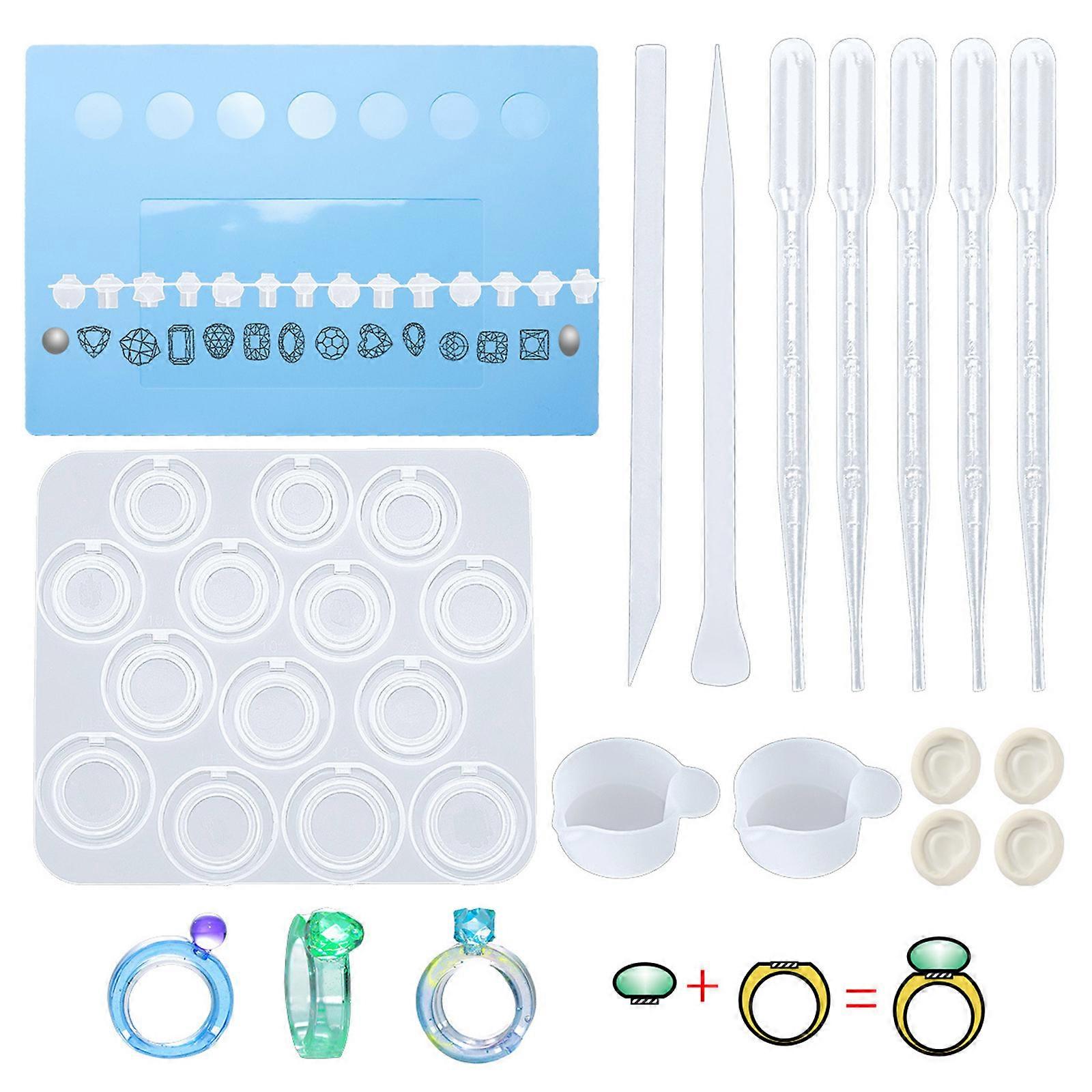 DIY Casting Silicone Resin Molds Ring Mold With Scale Cup Knife-shaped Stir Stick Spoon-shaped Stir Stick Dropper Cot Multicolor