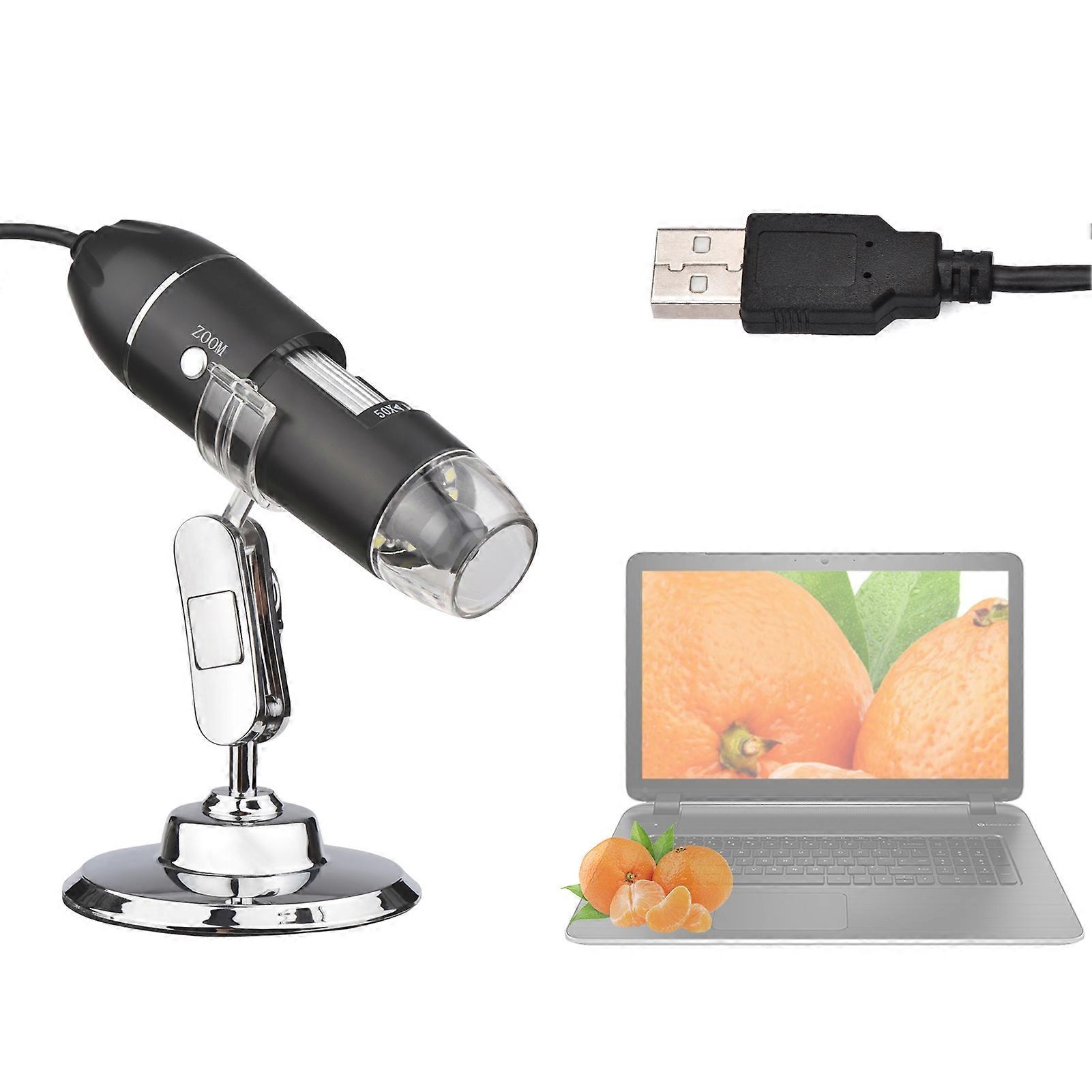 1600X USB Portable Mini Electronic Microscope Handheld Digital Magnifier for Laptop Desktop Insect Skin Plant Observation Industrial Testing Circuit 