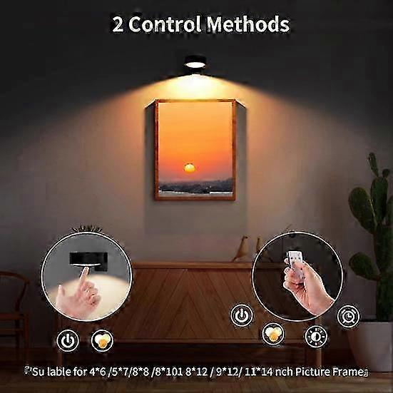Wall-mounted Wireless Picture Light with Remote Control Dimmable Battery Operated Adjustable 13-Color RGB Painting Light 2025