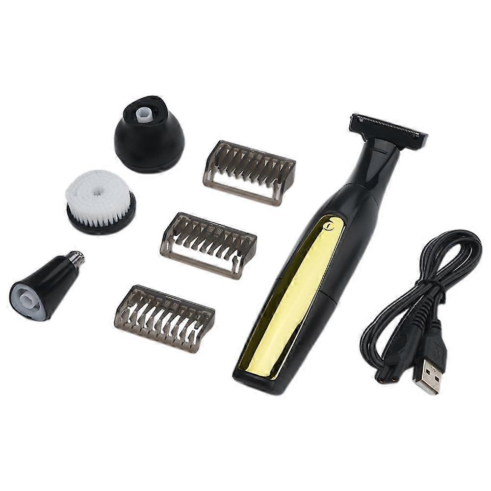 Black(A)$New Full Body Washable Men's Electric Shaver 3 in 1 Multi-function Shaver Nose Hair Trimmer Set