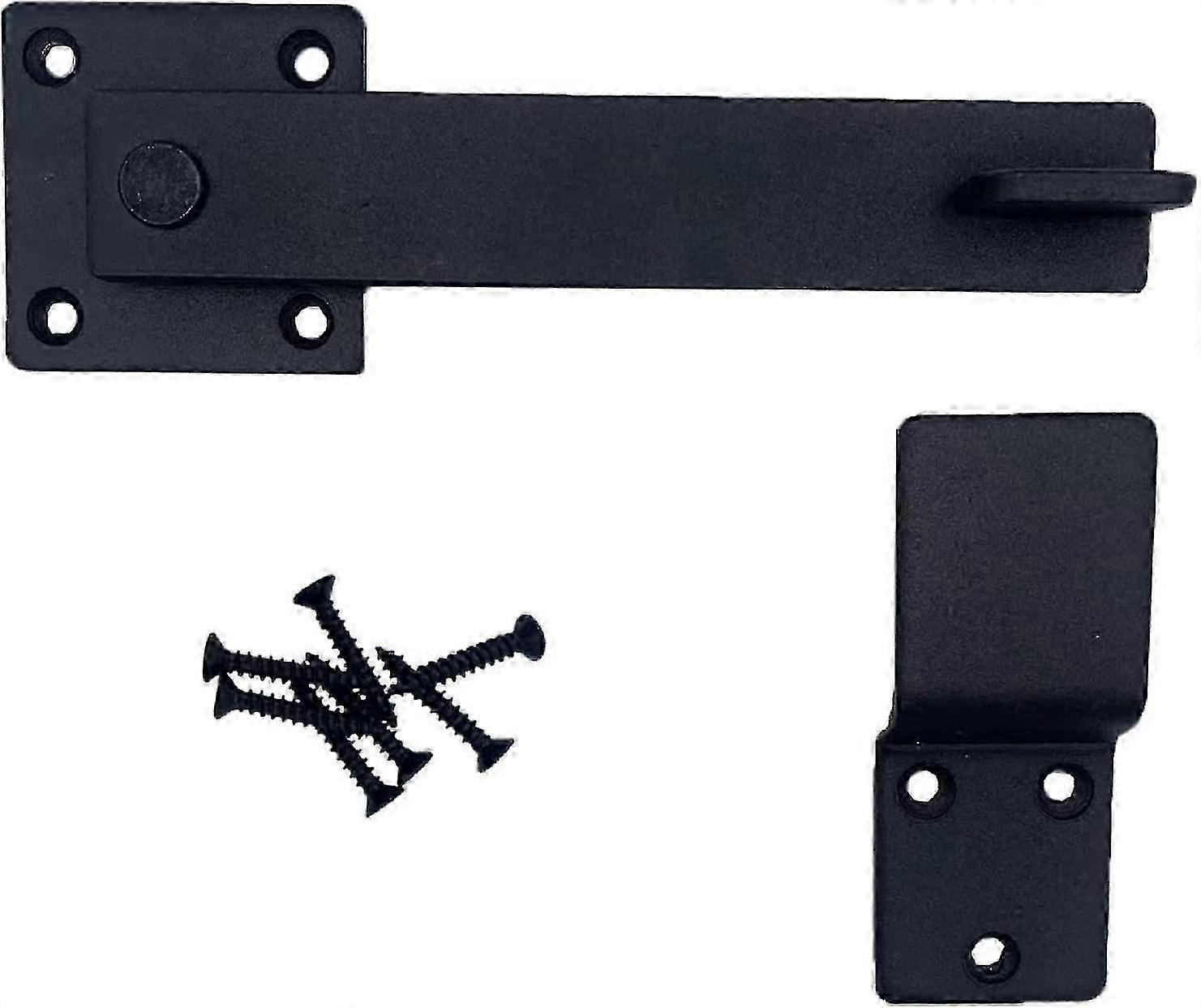 5.5 "ヘビーデューティ錬鉄製ドアラッチ - 納屋のドア/フェンス用フリップロック、ブラック