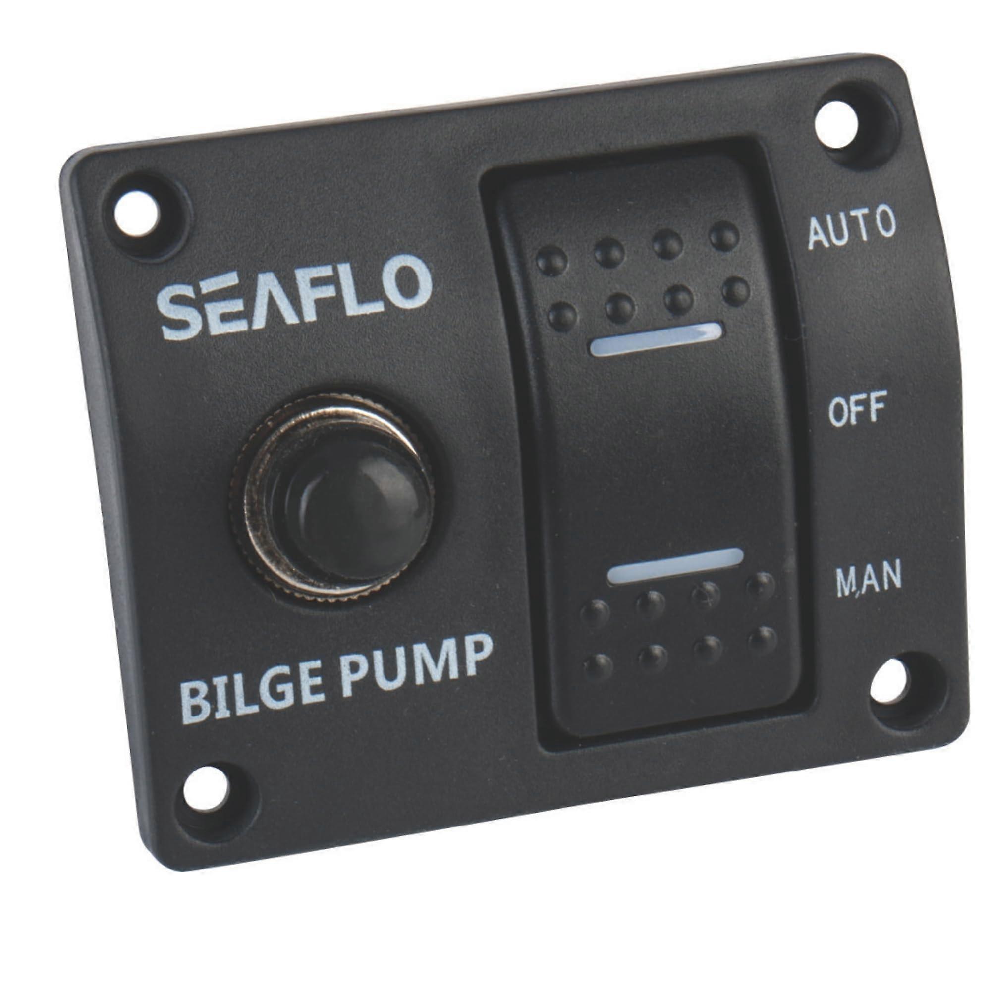 12V 24V 3 Way Bilge Pump Switch Panel with Automatic Off Manual Modes and 15A Circuit Breaker for Boats