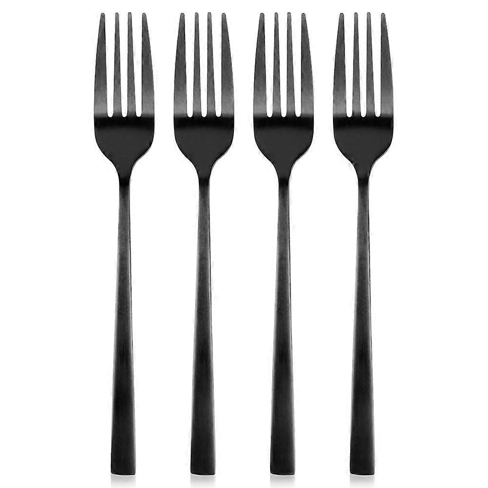 Tenedores de postre en acero negro, 4 uds.