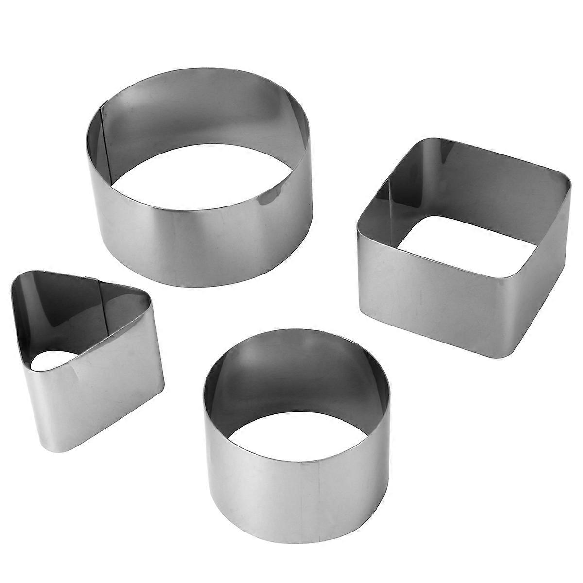 Biscuit Printing Mousse Ring Molds Baking Tool Home Bakers Assorted Color 4Pcs