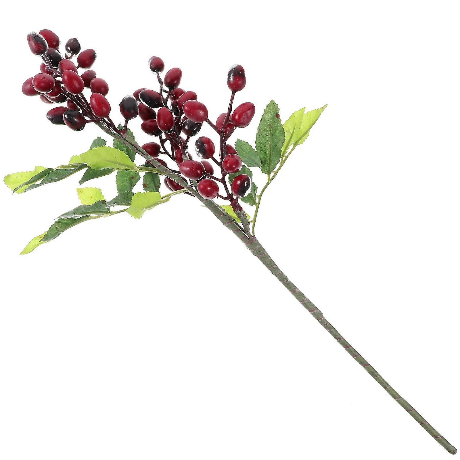 Fake Berry Stems Realistic Simulation Christmas Decorations 29x7x7cm 1Set