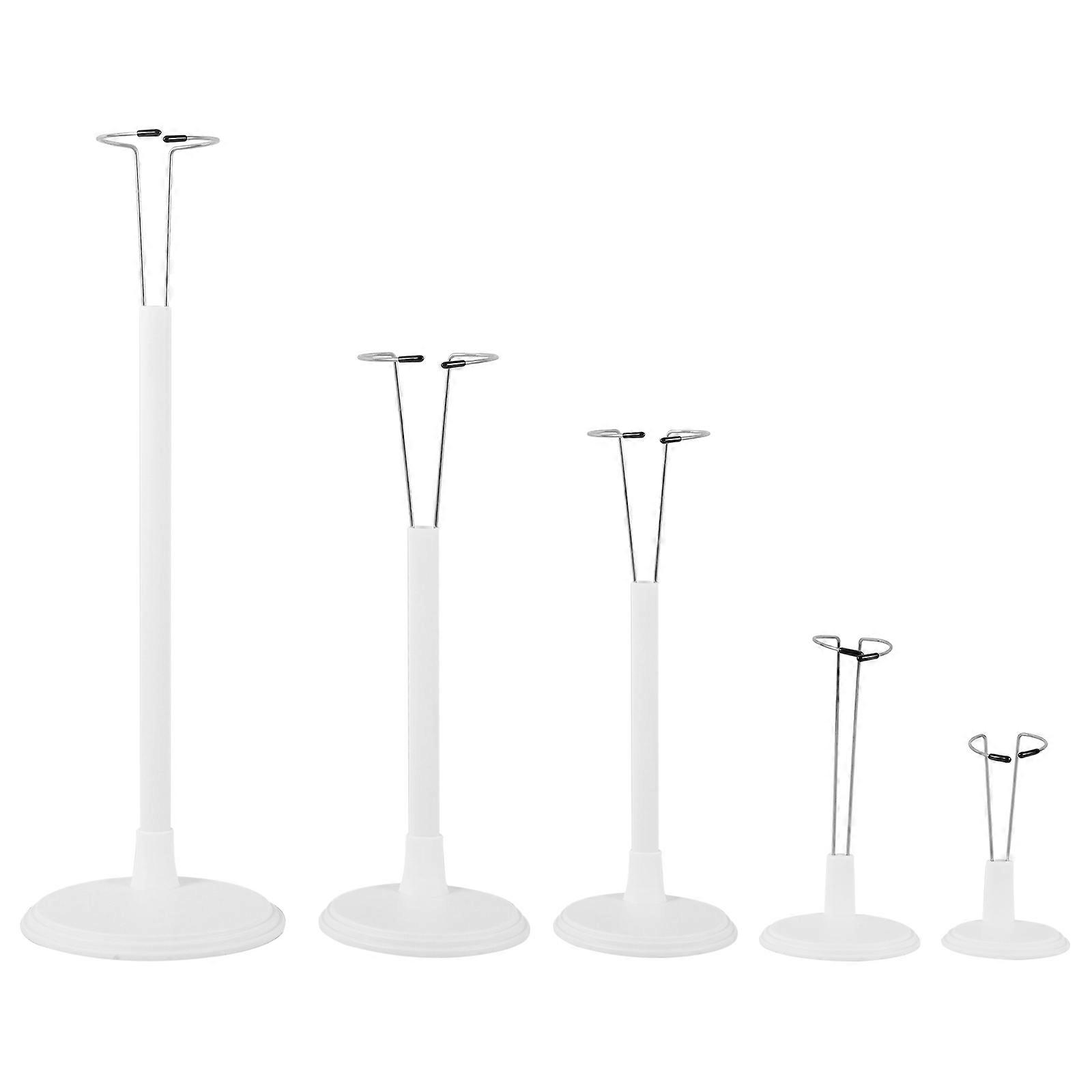 Adjustable Height Doll Stand Display Support Stable Base White 5Pcs