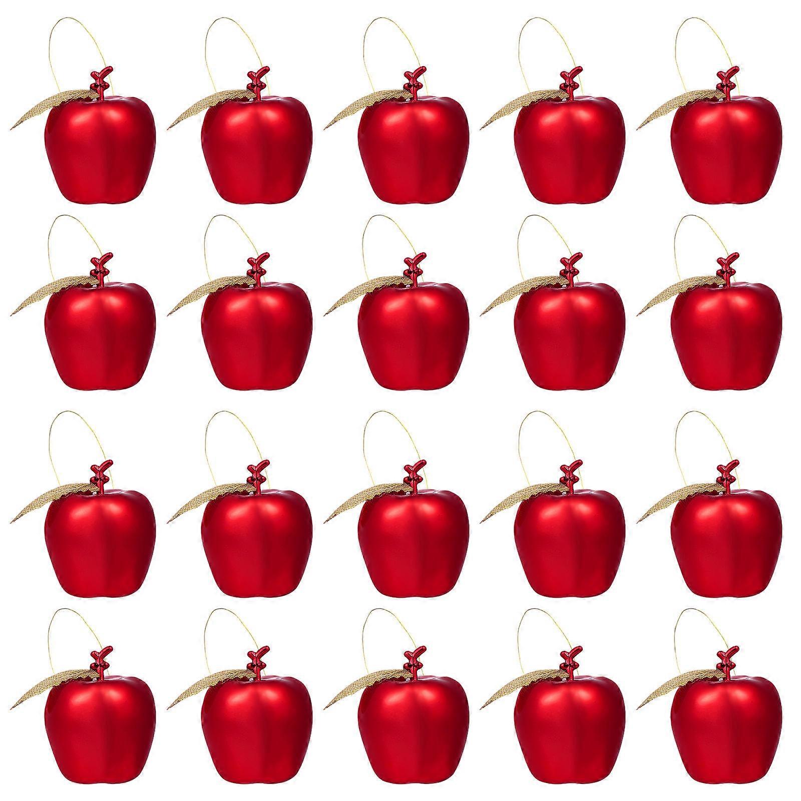 24pcs Christmas Simulation Apple Pendants Hanging Decorations for Tree