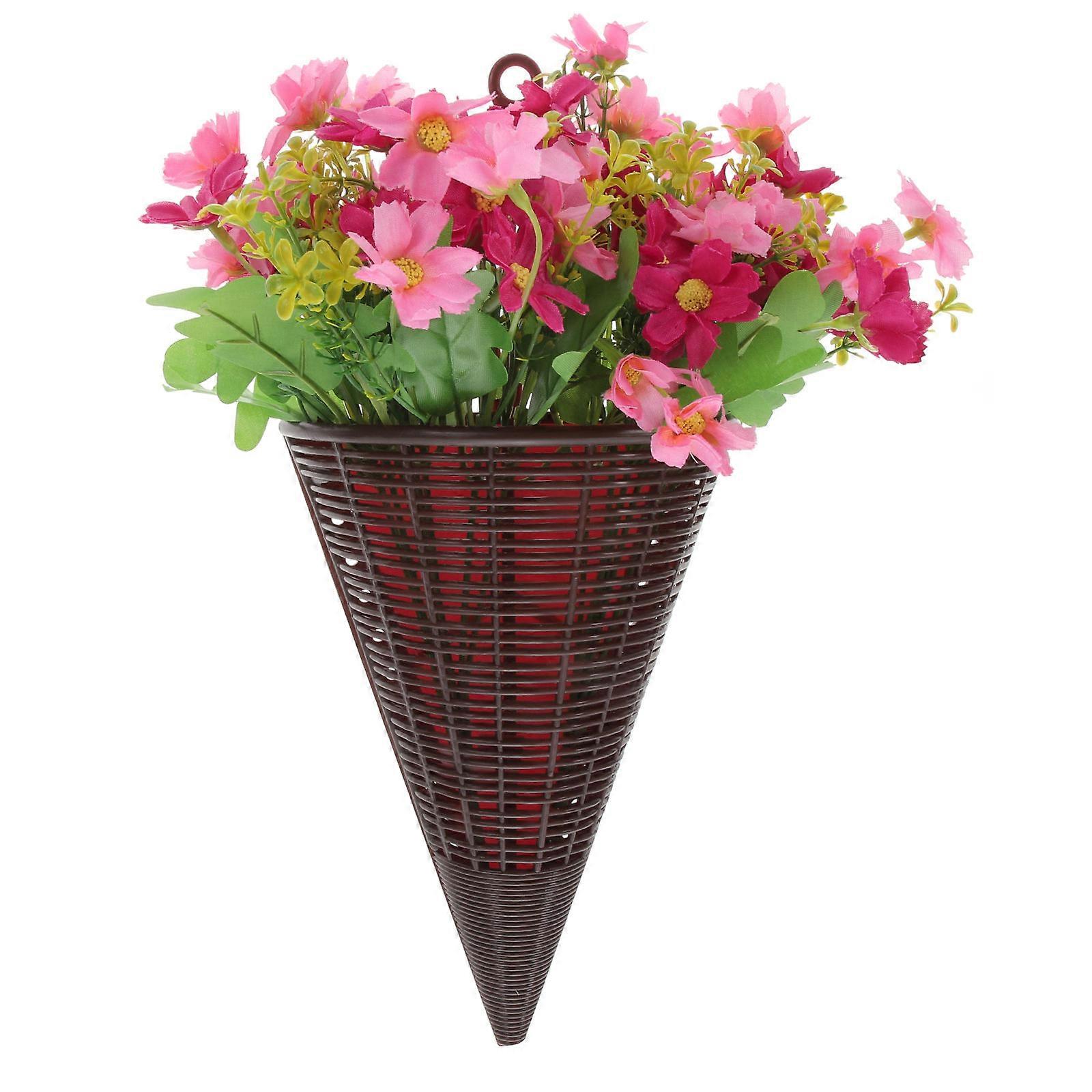Faux Flower Hanging Basket for Front Door Home Office Decor No Watering Needed Easy Maintenance