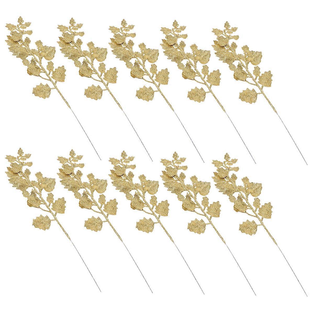 Handmade Glitter Leave Tree Ornament Tea Party 10Pack