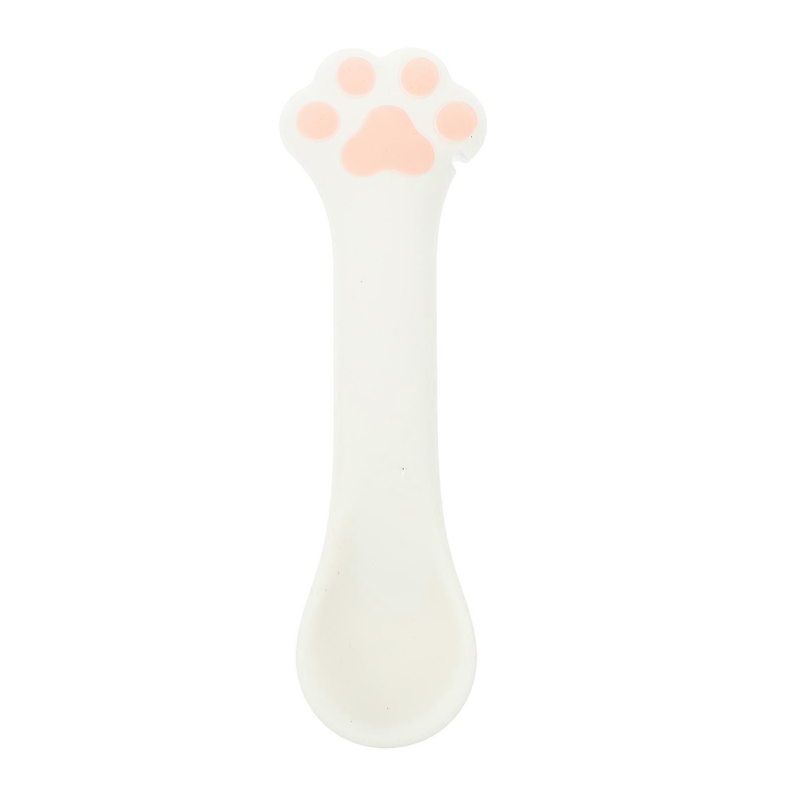 Wet Cat Food Spoon Manual Opener Multifunctional Pet Food Utensils White 13.5X4X1.5CM 1Pack