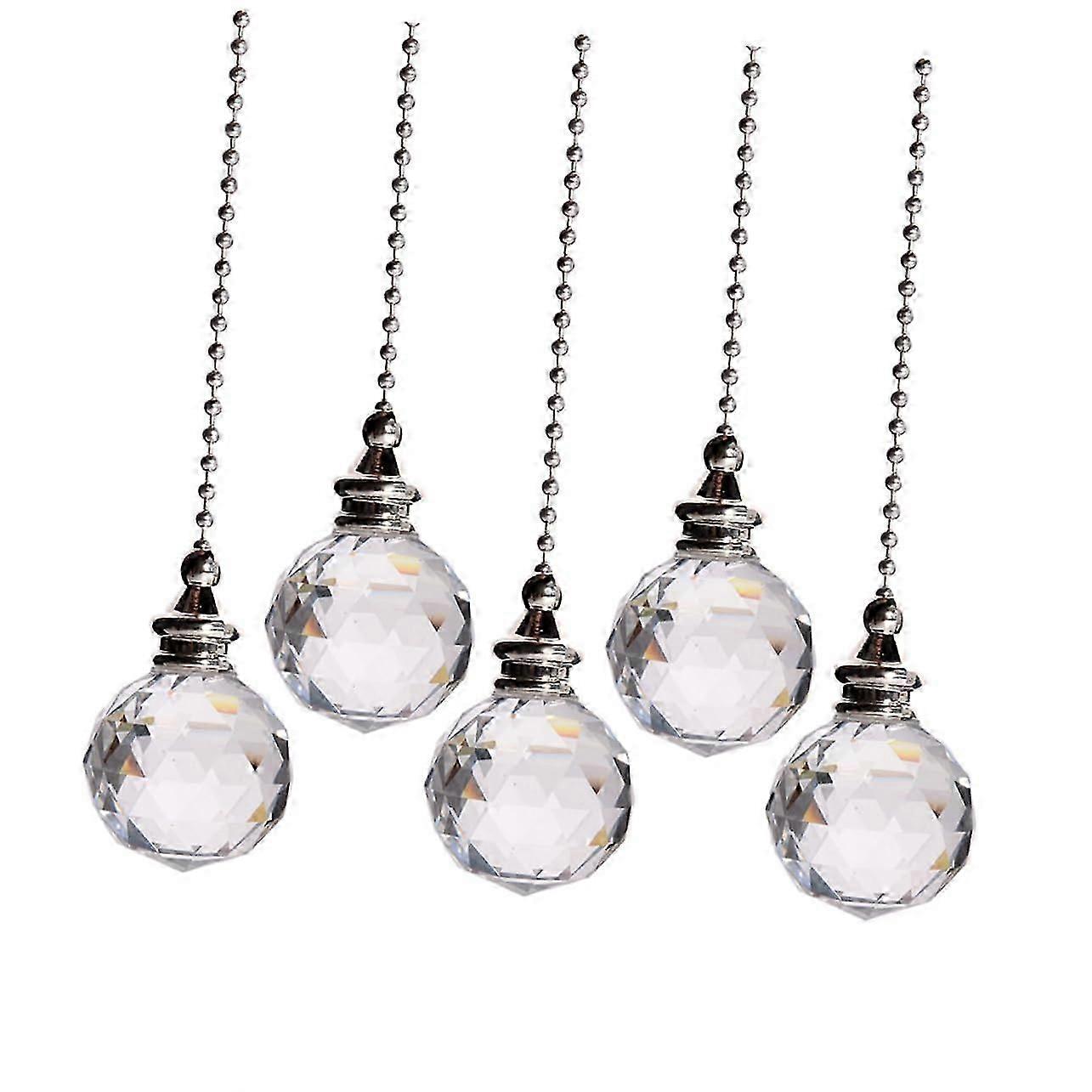 Ceiling Fan Pull Chain Crystal Pull Chain 5pcs Crystal Pendant for Chandelier Home Decor Lighting
