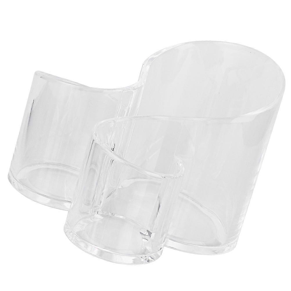 Makeup Brush Bucket Clamshell Cosmetics Container White 15x11.6cm Dustproof Storage 1Pcs