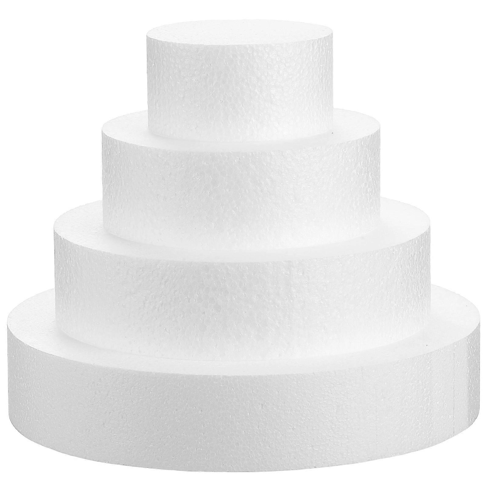 Cake Display Model Polystyrene Cake Shape For Window Display Round Inches Bakers 4Pcs
