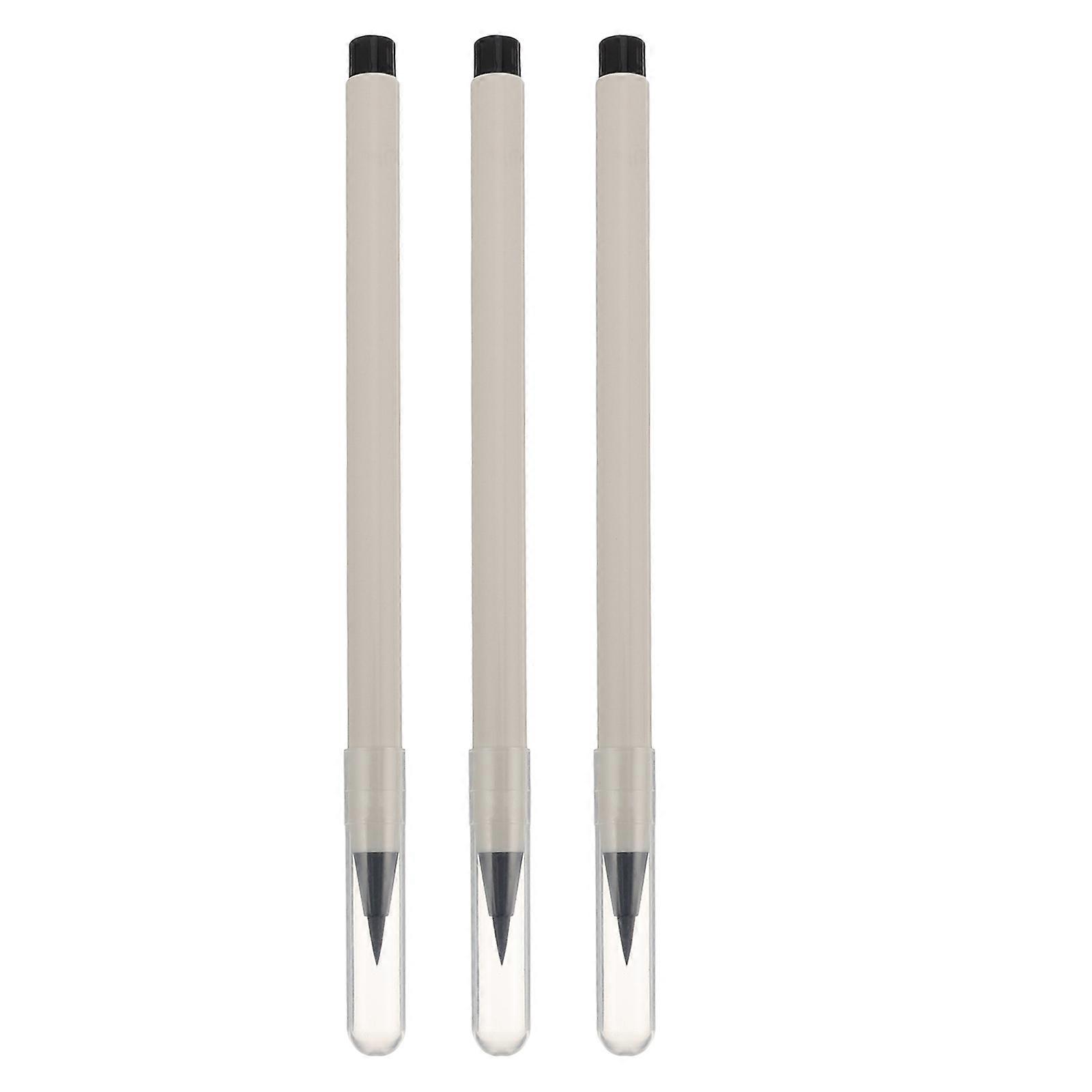 Refillable Calligraphy Brush for Writing Use Sturdy Plastic White Body 3PCS