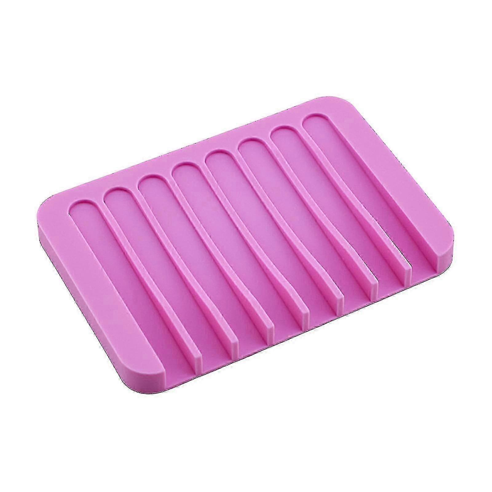 Creative Silicone Comb-Shaped Soap Tray Holder - Rose Red
