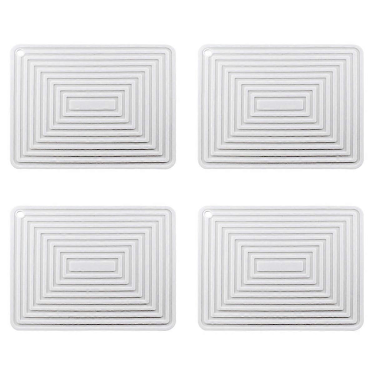 Large Silicone Pot Holder Heat Insulation Kitchen Table Mat( White )