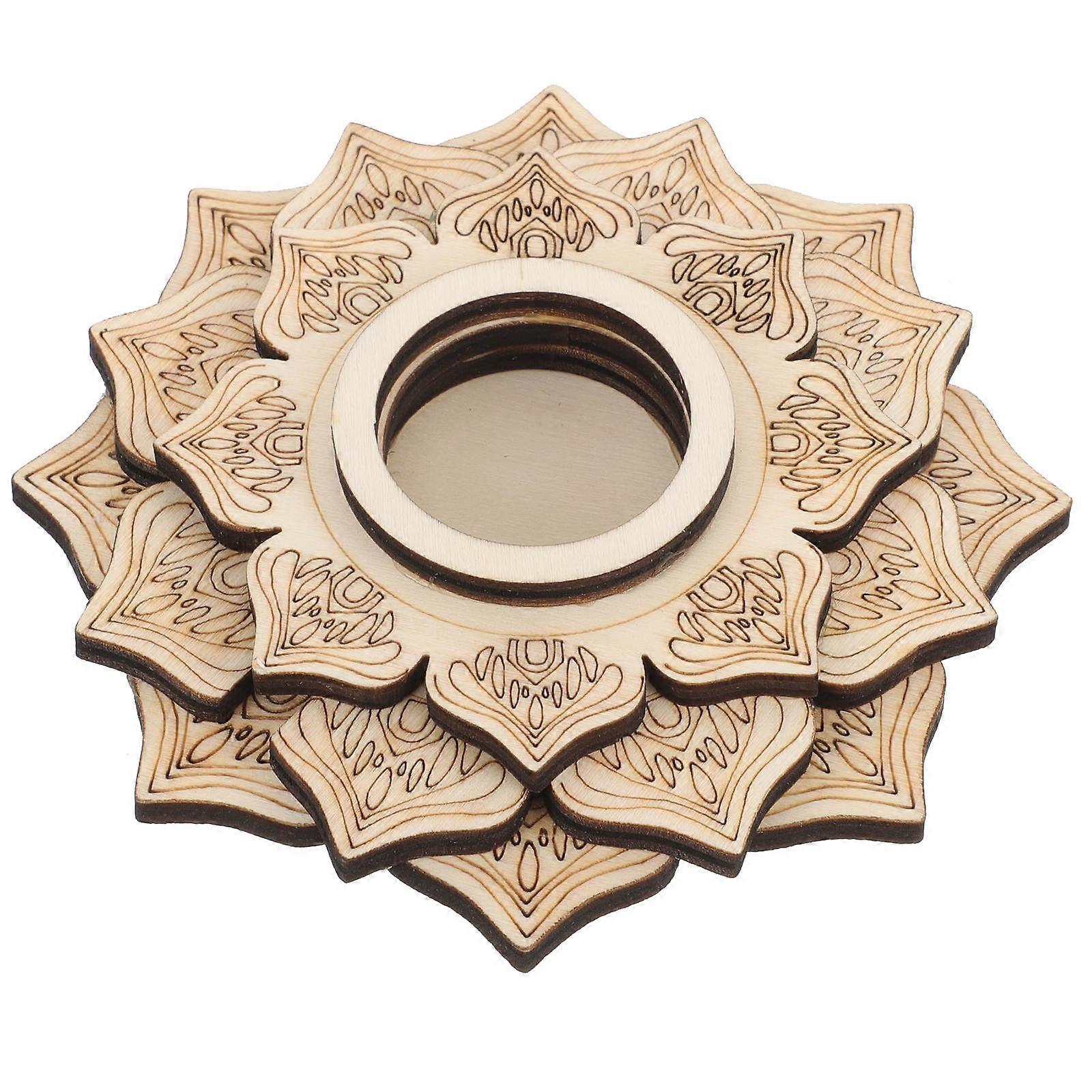 Turn Table for Displaying Crystal Ball Stand Holder Table Centerpiece Desk Ornament Khaki 11.2x11.2cm 1Pcs